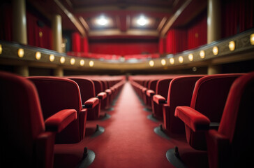 theater auditorium with red chairs
