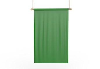 Blank hanging banner 3d illustration template.