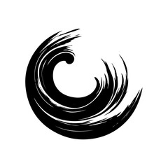 Obraz premium Black round swirling, isolated on white background, vector illustration.