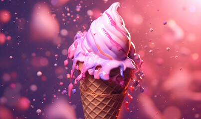 pink ice cream