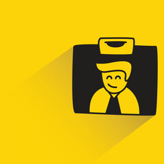 id card with shadow on yellow background