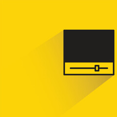 video screen with shadow on yellow background