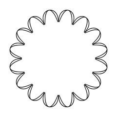 Circle frame round border design shape icon for decorative vintage doodle element for design in vector illustration