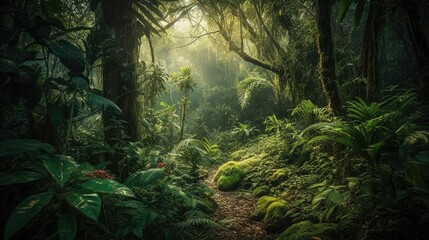 Fototapeta na wymiar Landscape with rainforest