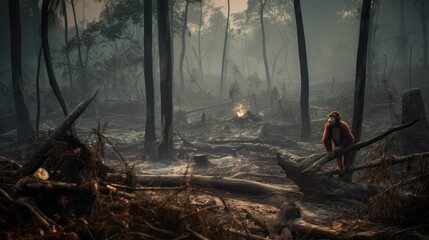Borneo and Sumatran orangutan habitat is lost and burned