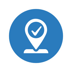 Approved location, location, pin icon