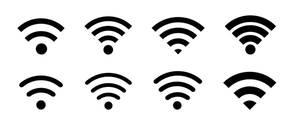 Wireless and wifi icon. Remote internet access, Podcast, Internet Connection, Wireless, mobile, antenna, etc. ワイヤレスやWi-Fiのアイコン。リモート、インターネットアクセス、ポッドキャスト、インターネット接続、ワイヤレス、モバイル、アンテナ、無線LANなど - obrazy, fototapety, plakaty