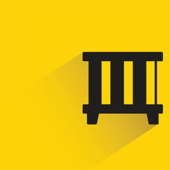 crate with shadow on yellow background