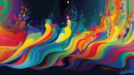 Vibrant Festivity Rainbow Splash Color Abstract Background Celebration