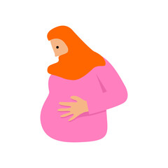 Illustration and line art of pregnant women