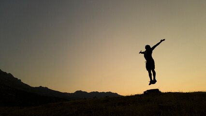 dynamic, energetic, enthusiastic and active human silhouette