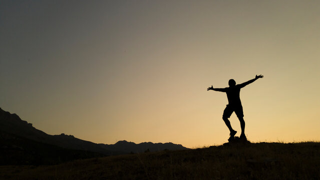 dynamic, energetic, enthusiastic and active human silhouette