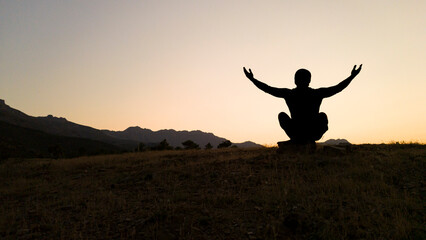 Human model with supplication to God, wishes and moods