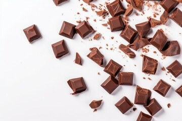 Milk chocolates pieces. Generate Ai