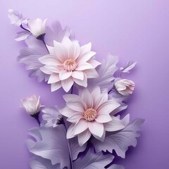 flowers on a lavender background, in a realistic style Generative AI