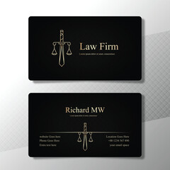 elegant black and gold law firm business card