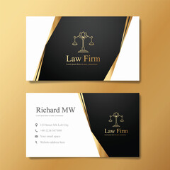 elegant black gold and white lawyer business card