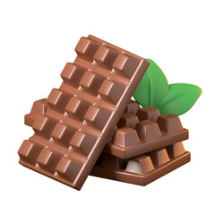 chocolate bar flavour for world chocolate day in 3d render illustration