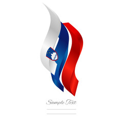 Slovenia abstract flag logo icon. Slovenian 3d flag ribbon banner isolated on white background
