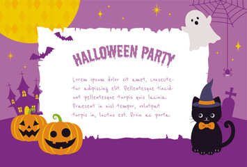 vector background with a set of halloween icons for banners, cards, flyers, social media wallpapers, etc.