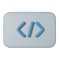 3d icon coding isolated on transparent background