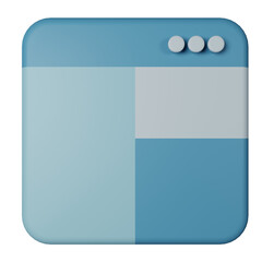 3d icon layout isolated on transparent background