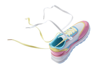 One stylish colorful sneakers isolated on white
