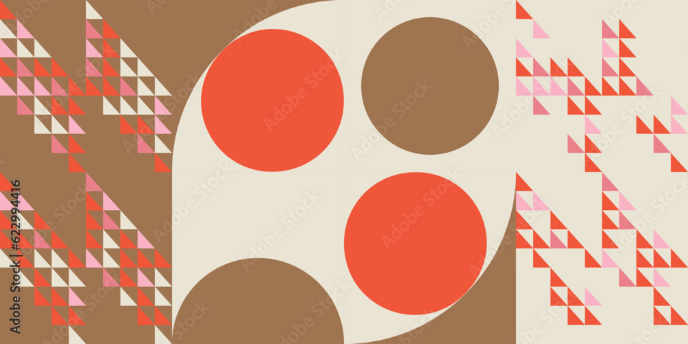 Fototapete modern abstract geometric vector seamless pattern with simple elements and shapes like circle, squar