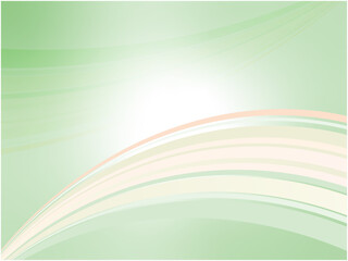 Obraz premium カラフルな虹イメージのウェーブが架かる抽象空間背景_緑