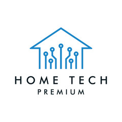 Home technology logo design, Digital icon vector illustration