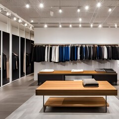 207 A contemporary fashion boutique with minimalist decor, curated designer collections, and personalized styling services, providing a high-end shopping experience2, Generative AI