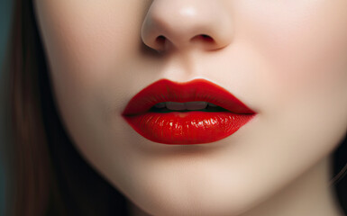 Woman Lips Closeup, Red Lipstick Makeup, Beautiful Mouth Make-Up, Model Girl Lip, Lips Macro