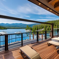 234 A luxurious lakeside resort with elegant suites, a private marina, and a range of water sports activities, providing a luxurious escape on the waters edge2, Generative AI