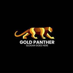 Vector Logo Illustration Panther Gradient Colorful Style