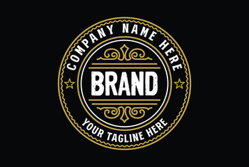 Vintage Retro Circular Art Deco Badge Emblem Label Design Vector