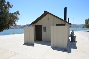 Restrooms at Lake Piru at Ventura County, California