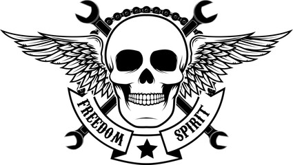 The spirit of freedom. Vector illustration tattoo style