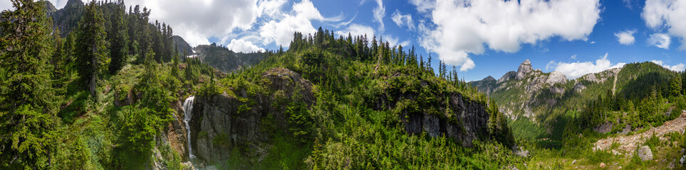 Aerial Panoramic View of Rocky Mountain Landscape.