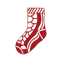 hand drawing socks vector design, brightly colored on white background perfect for christmas celebration.