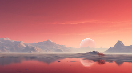 Fototapeta premium Minimalistic Ethereal landscape for funeral homes