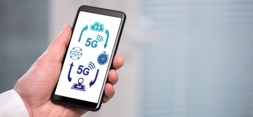 5g concept on a smartphone
