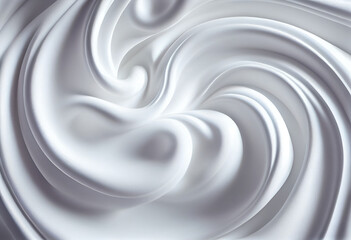 Texture of white yogurt, milk or cream surface, abstract background with liquid yoghurt, dairy product, soft fabric. Generative AI