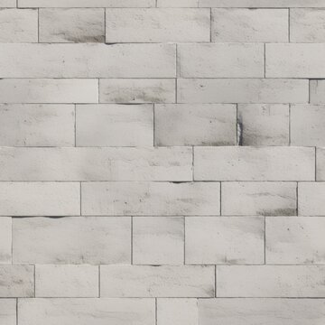 Seamless Tileable Concrete White wall texture. White Bricks  Background