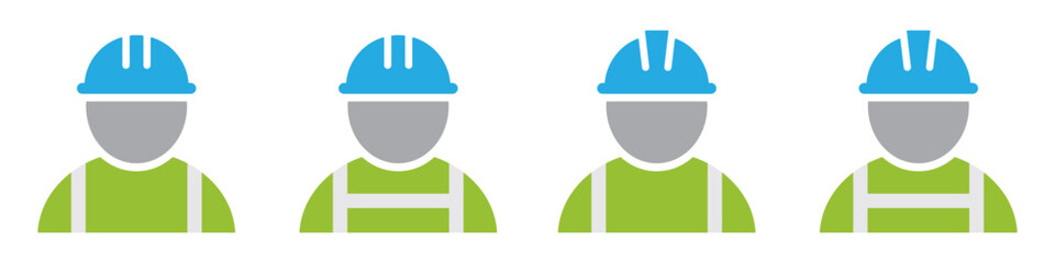 Vest and helmet construction safety icon, vector illustration