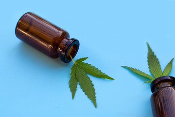 Green leaves of cannabis plant. Medical marijuana.