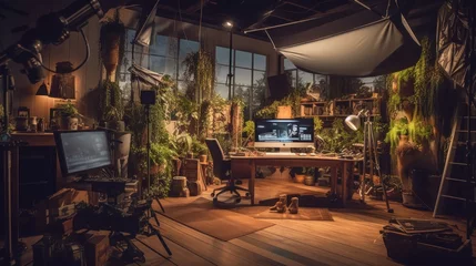 Foto auf Acrylglas Hotel interior of a hotel HD 8K wallpaper Stock Photographic Image  © Murtaza03ai