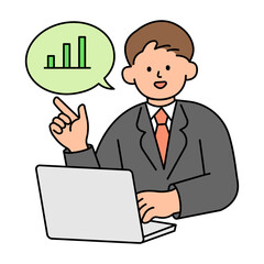 Office Employee Checking Progress of Rising Performance.