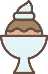 Ice cream line filled icon. Sweets icon simple style.