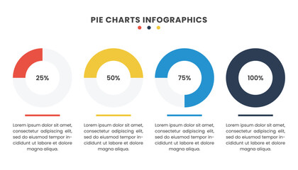 Set of Percentage pie chart infographic - obrazy, fototapety, plakaty