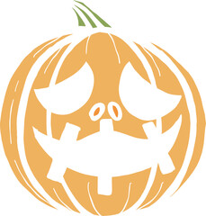 pumpkin head03 solid color clipart for halloween party celebration and decoration